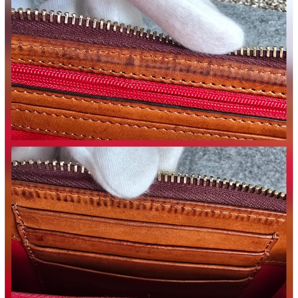 Vintage Dooney & Bourke Wineberry Nile Collection Zip Around Wallet VGUC - Picture 10 of 10